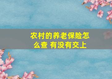 农村的养老保险怎么查 有没有交上